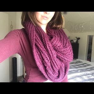Burgundy/Mahogany Knit Infinity Knit Scarf